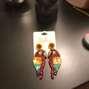 Multi color sequin/beaded Parrot Earrings